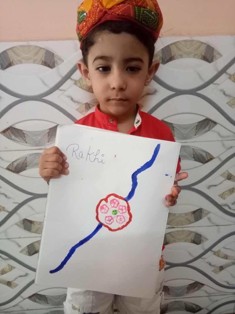 How to draw and color cute Flower Rakhi | Neon wallpaper, Art for kids,  Drawings